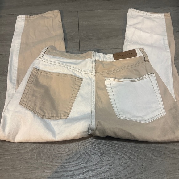 Topshop high waisted Two-Tone White and Tan Jeans - Picture 7 of 9